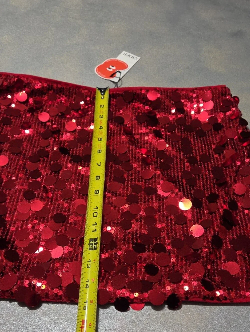 Cider Red Sequin Mini Skirt